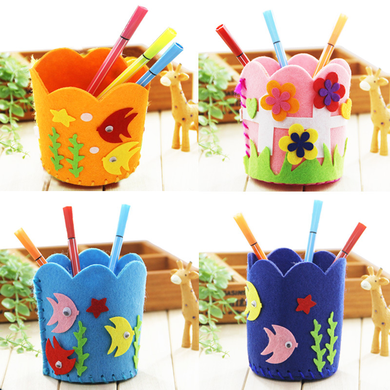Children's three dimensional pens holder non-woven cloth for…