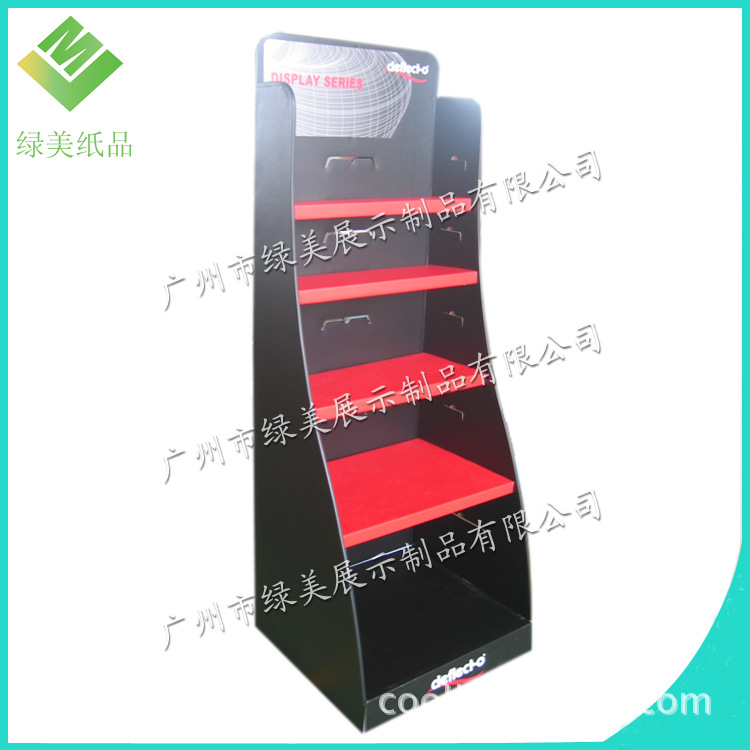 纸制展示架 落地式层式结构可折叠促销纸展示架 纸货架厂家