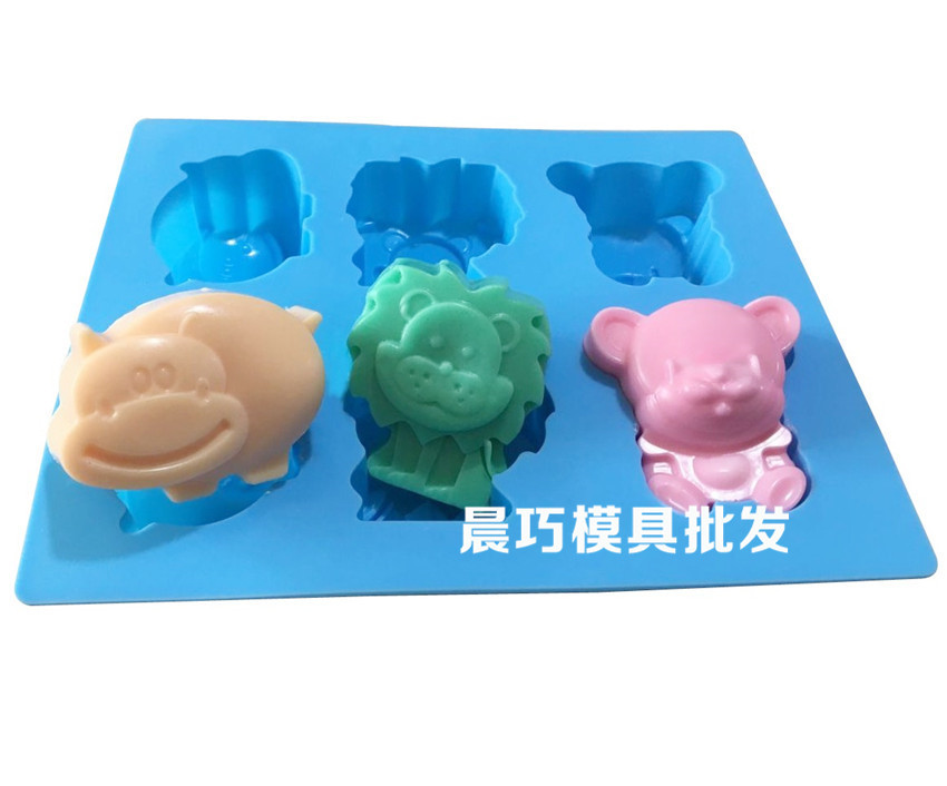 供应硅胶蛋糕模具 手工皂模具 狮子河马模 小熊模 动物乐园