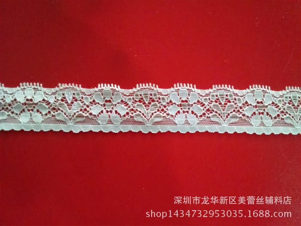 低价弹力花边2.5cm现货批发 爆款花边服饰宽花边弹性弹性边