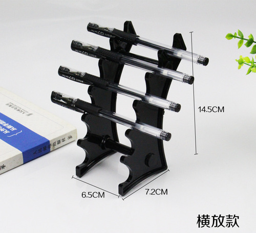 6-position transparent plastic ballpoint pen holder, pencil holder, eyebrow pencil holder, makeup display stand, stationery fan-shaped display stand wholesale