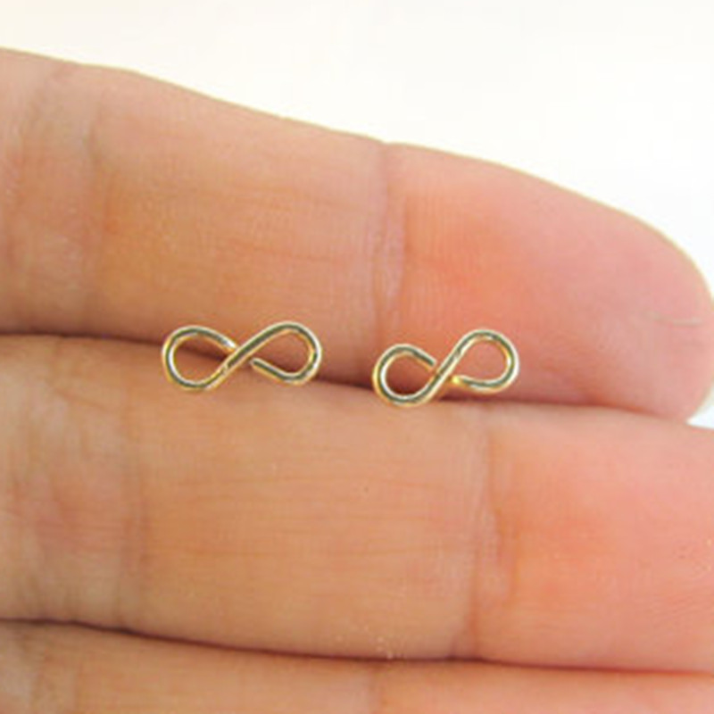 Wedding, Travel Occasion New Fashion Alphanumeric Earrings Alloy Hollow Characters Gold And Silver Rose Ear Pins Wholesale