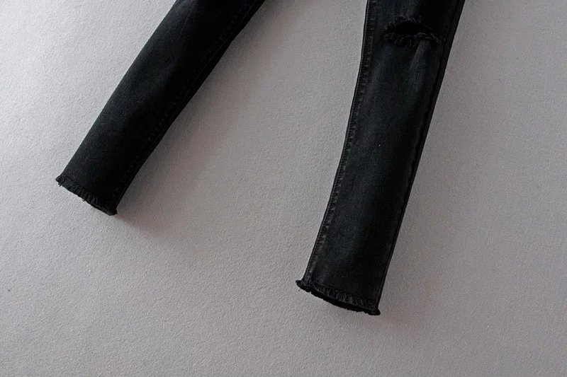 高腰毛邊牛仔褲 (6)