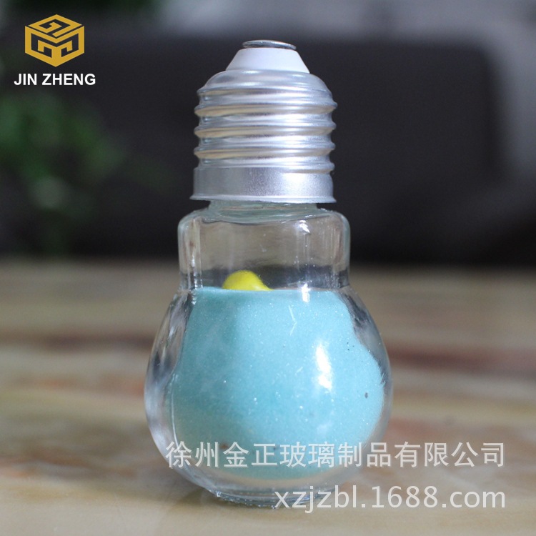 现货批发 定制 40ml 透明玻璃灯泡饮料瓶 创意酸奶果汁瓶