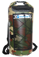 Camouflage backpack waterproof bag dry and wet separation bag 25L river rafting caving adventure bag MARJAQE
