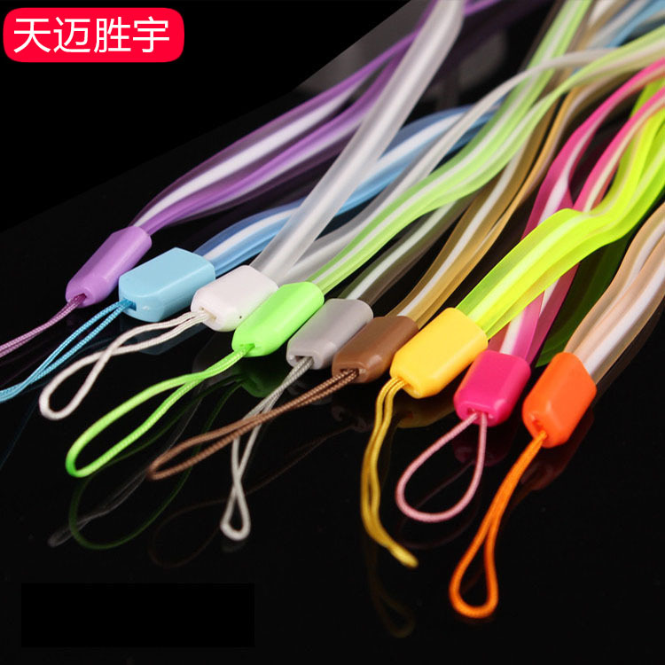 Mobile phone lanyard pvc have more cash than can be accounted for transparent silica gel Double color Cord exquisite Mobile phone shell collocation rope Work cards rope