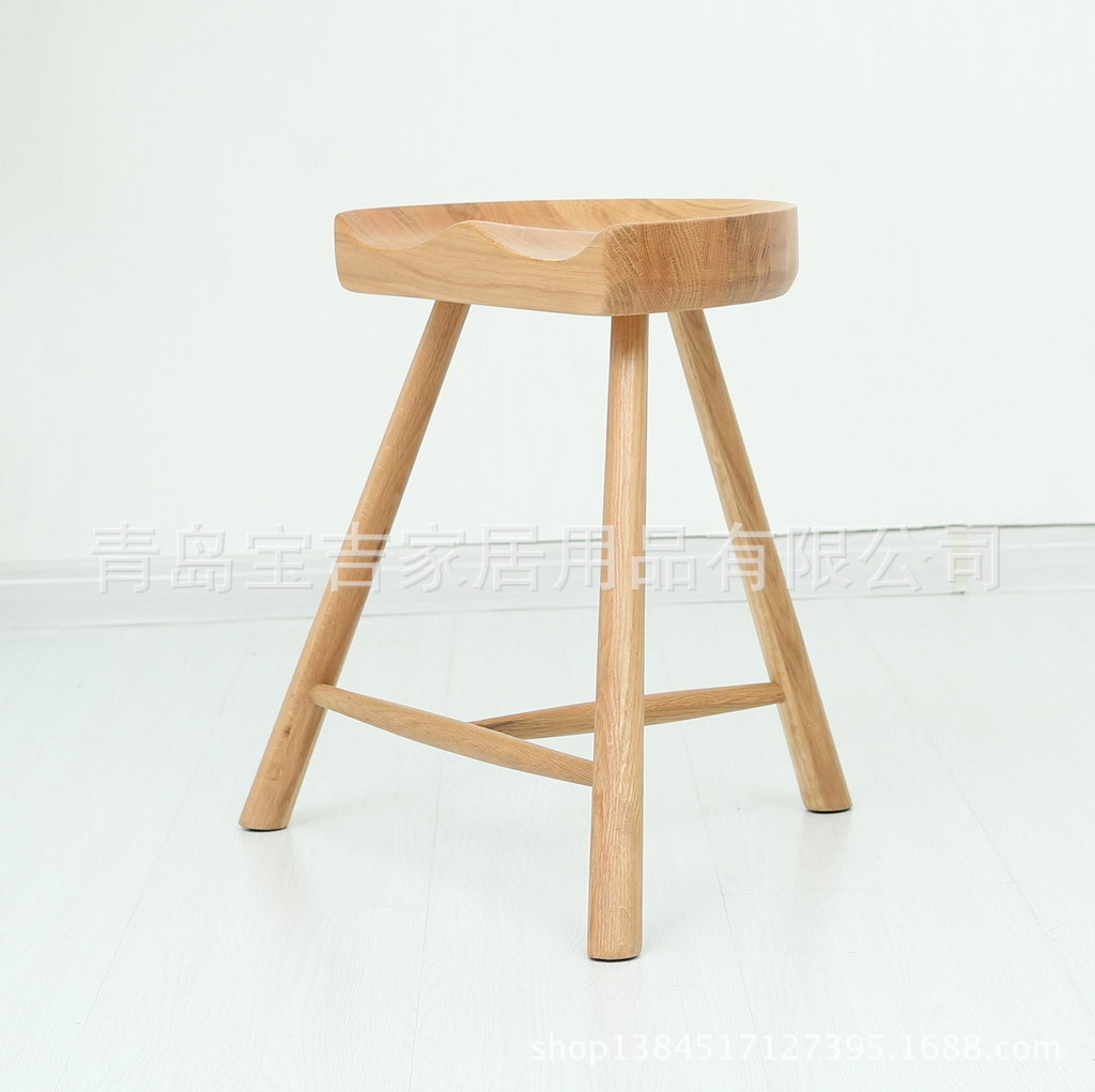 壹件代發進口白橡木純實木馬鞍凳座凳符合人體工效學