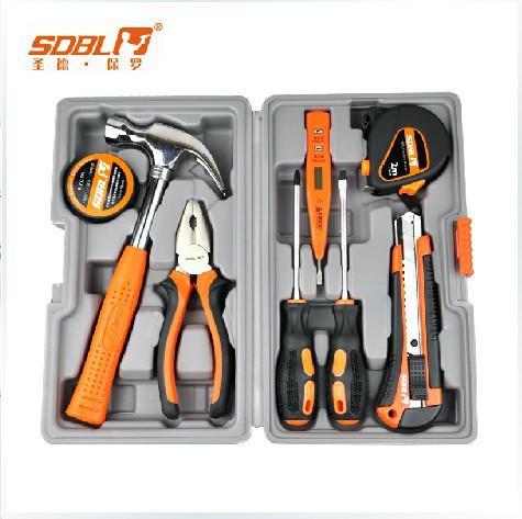 圣德保罗SD-007-C 家用维修多功能五金工具箱套装9件今工锻造