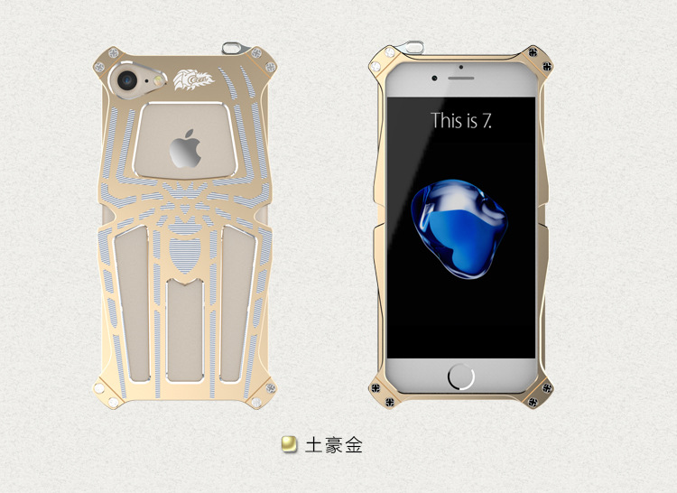 CECIL Spider-Man Aerospace Aluminum Shockproof Metal Shell Case Cover for Apple iPhone 7 & iPhone 7 Plus