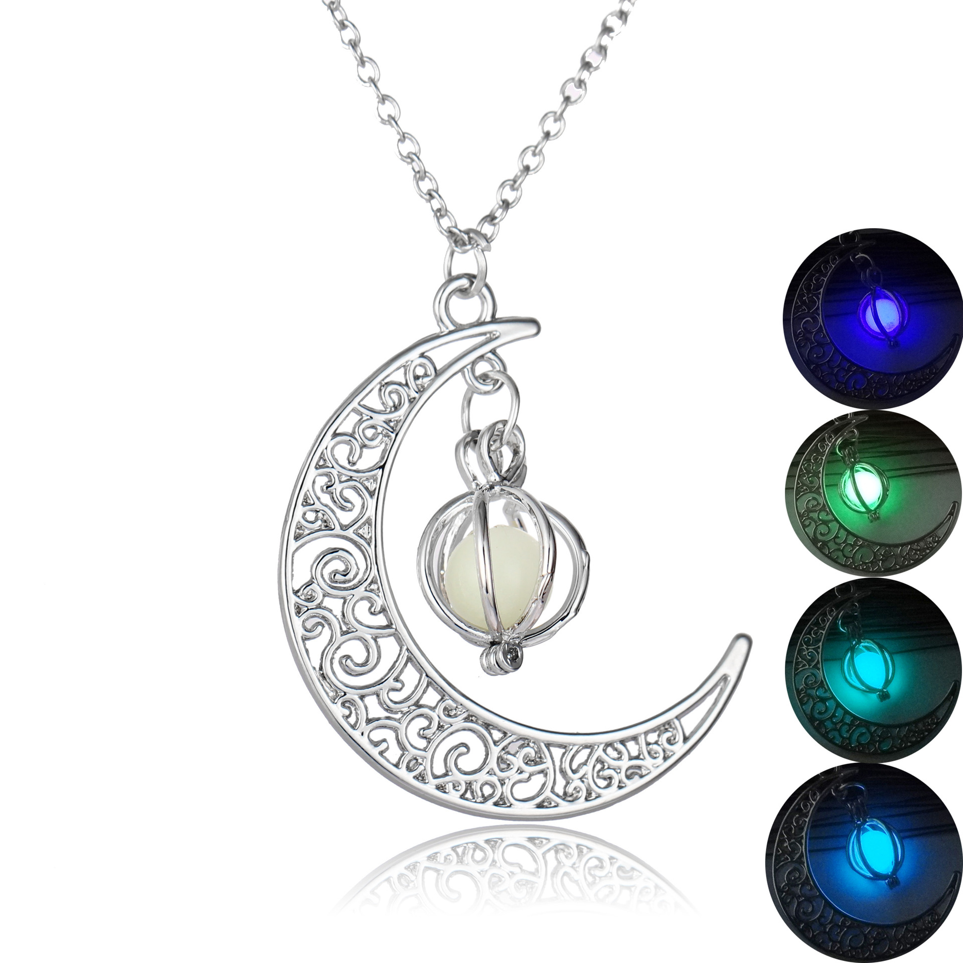 Crescent Moon Glowing Pendant