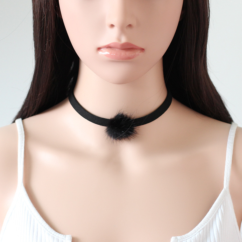 4g Weight Necklace Classification Wedding, Travel Occasion Women'S Gender Plating Design Coffee, Grey, White, Black Color Fashion Velvet Rabbit Bandage Necklace 1