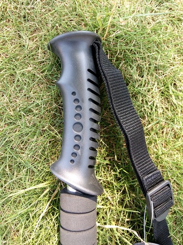 Codno outdoor aluminum alloy trekking pole 3-section straight handle inner locking telescopic belt shock-absorbing crutch stick for the elderly
