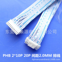 PHB2*10p 间距2.0mm 双头排线 带锁扣 20P端子线phb长度150mm生产