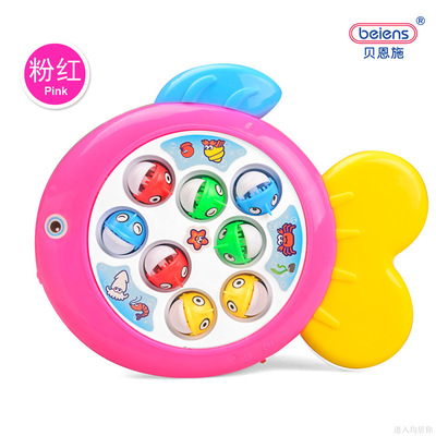 贝恩施儿童欢乐电动钓鱼盘玩具 宝宝益智早教玩具旋转迷你钓鱼盘|ms