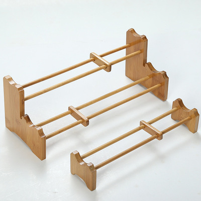 批发多款层次茶杯架 功夫茶具 茶道 茶盘零配件 竹制双层茶杯架|ru