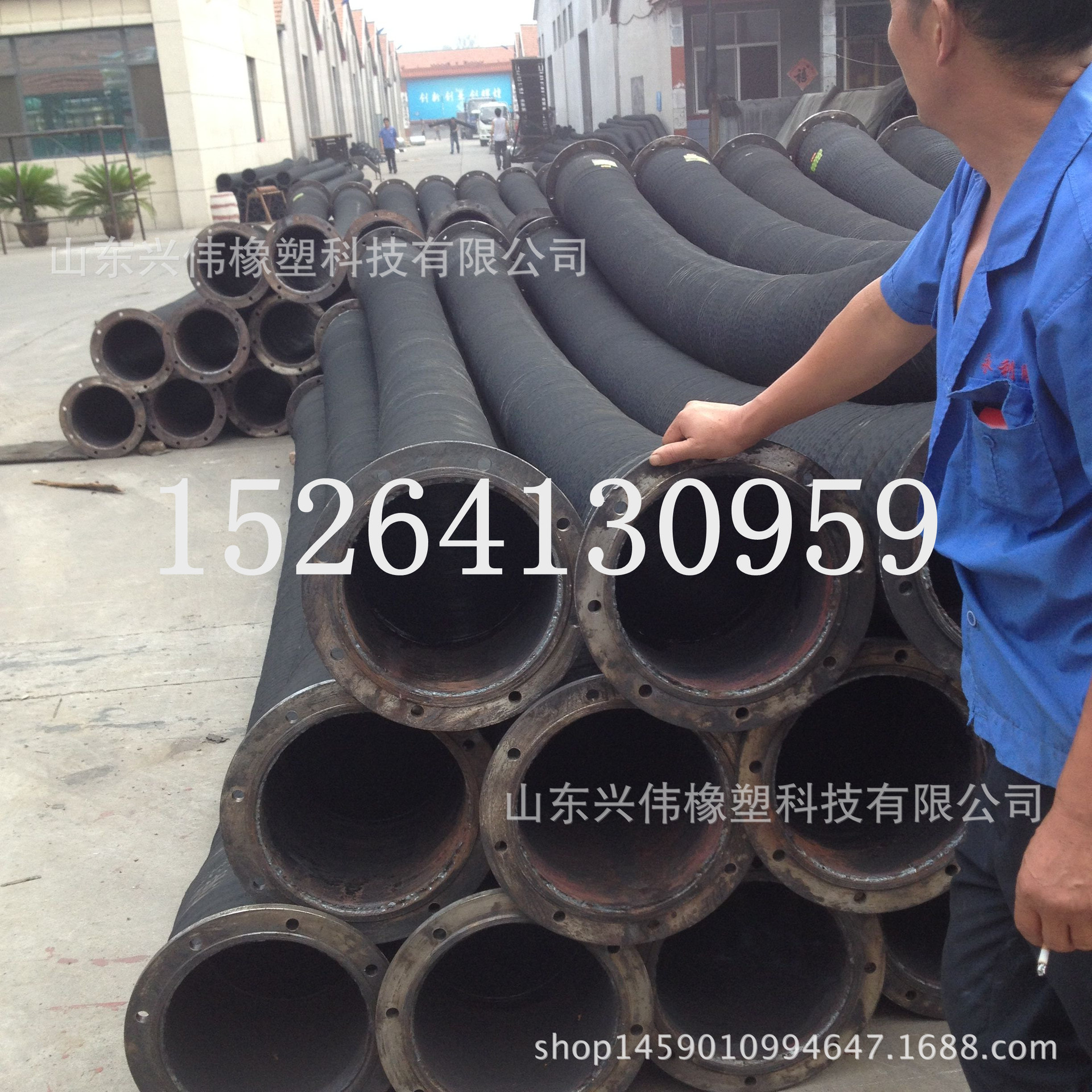 DN325mm抽水排沙输泥用大口径橡胶管 13寸橡胶钢丝抽沙法兰管