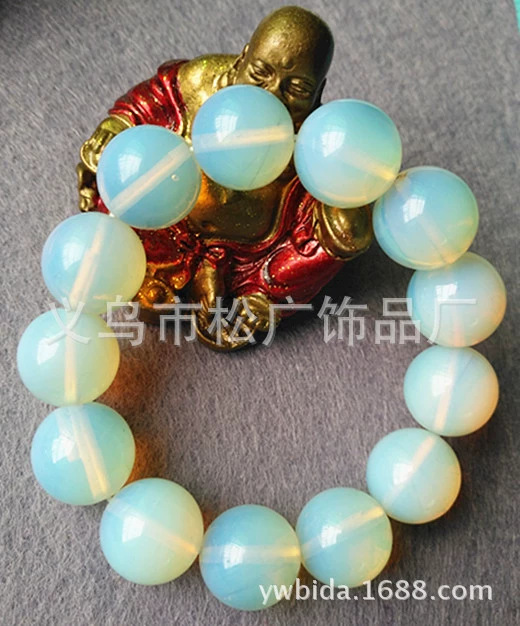 Agate organic cream white elastic bead bracelet