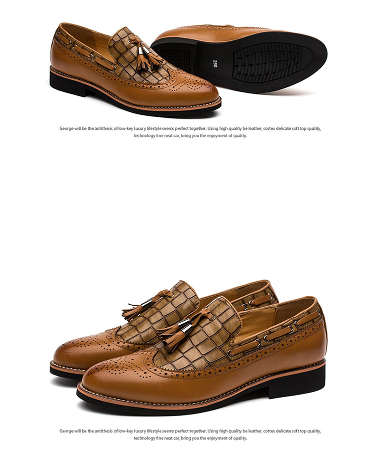 NEW DESIGN MENS WINGTIP TASSELS  OXFORDS BROGUE CARVING 