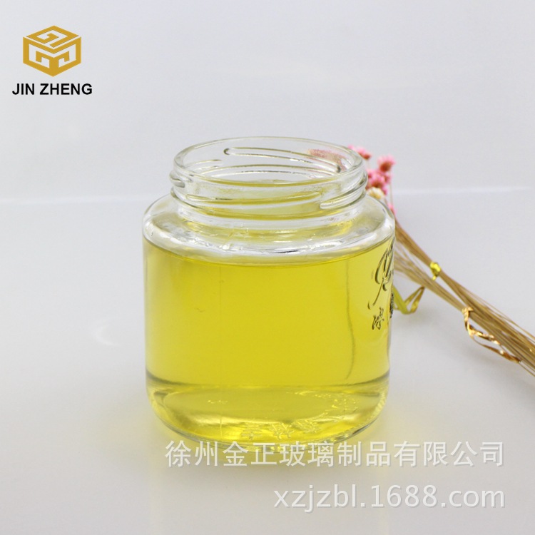 无铅食品350mL广口冰密瓶菜透明玻璃密封瓶蜂蜜厂专用包装
