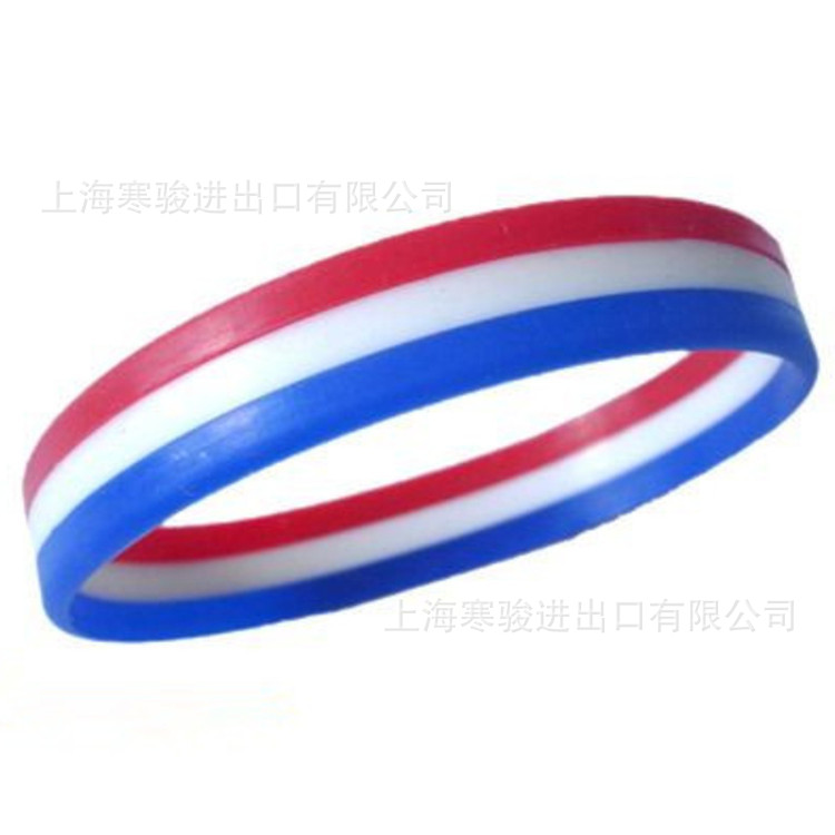 triband USA sweat 硅胶手环 红色白色蓝色 三层色 手腕带