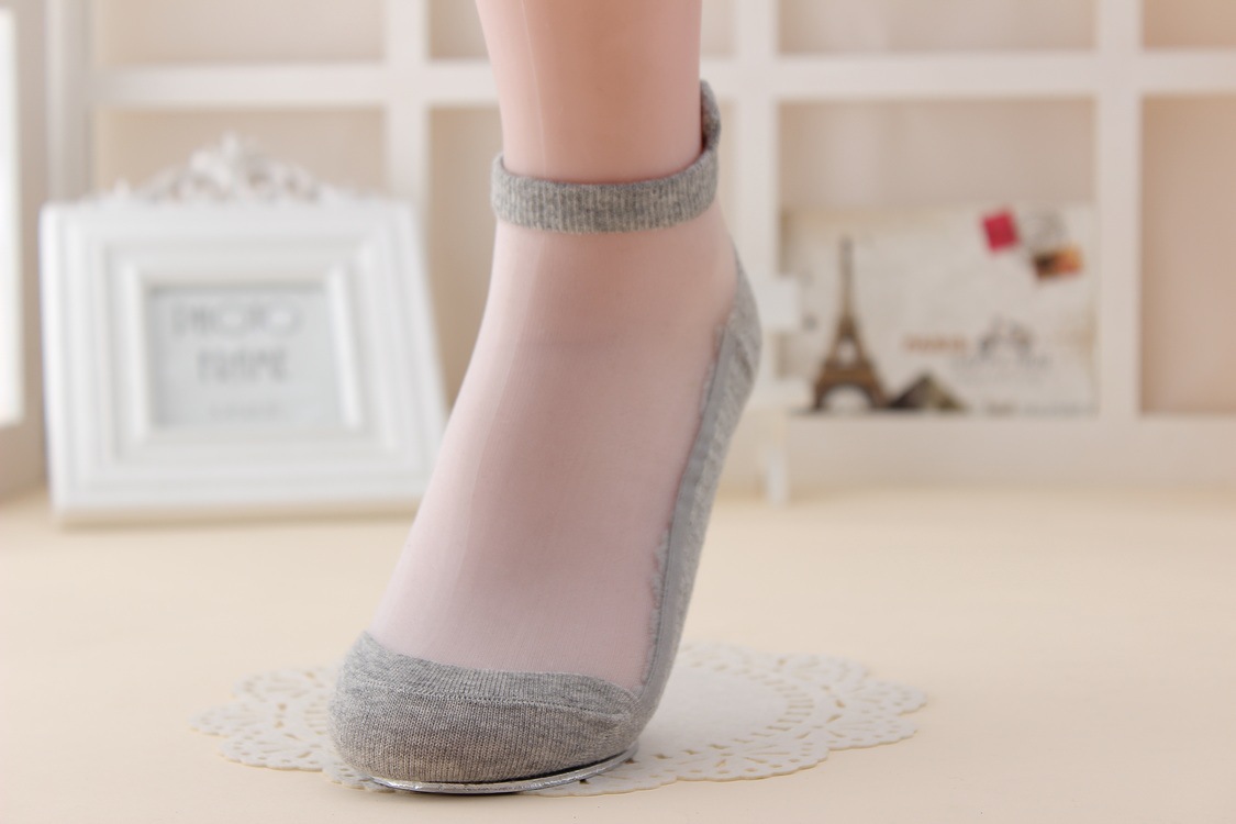 Transparent cartoon ice silk socks   NSFN40099