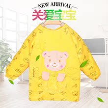 寶寶罩衣水晶絨防水反穿衣嬰幼兒吃飯衣秋冬罩衫護衣兒童圍裙飯兜