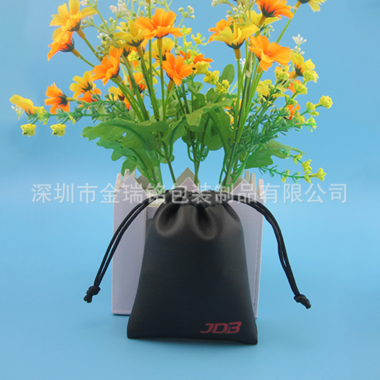 新款黑色PU袋 数据线耳塞包装收纳袋 QCY 蓝牙耳机PU皮袋