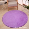 Round silk wool carpet purple