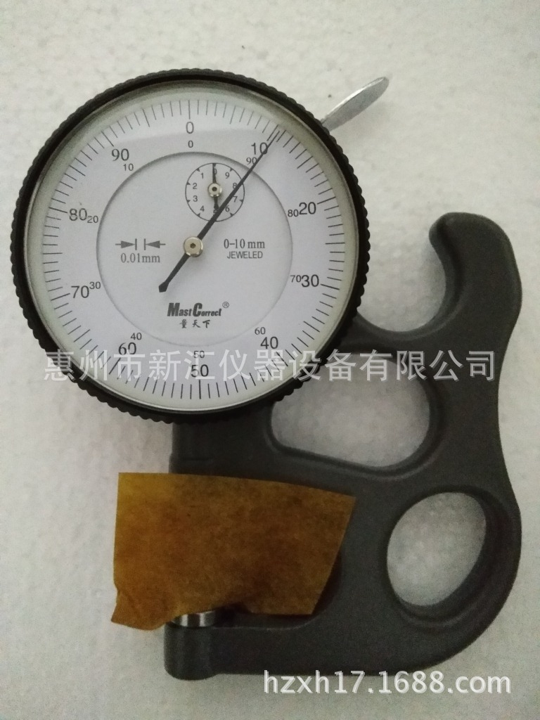 测厚仪纸张皮革面料测厚规 百分测厚表 0-10*26MM 卡表