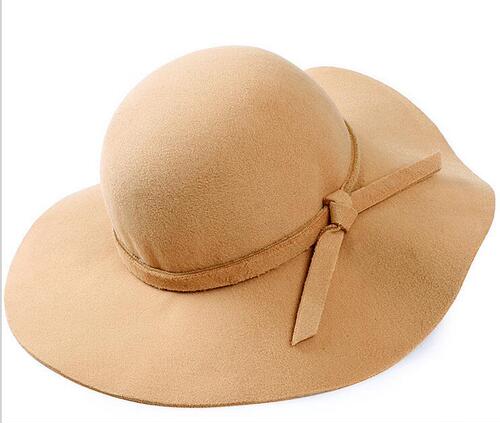 Spring and autumn wavy big brim big brim retro imitation wool felt hat women's fashion hat stage hat
