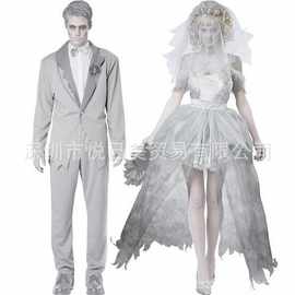 万圣节吸血鬼新娘僵尸男女情侣鬼新郎COSPLAY婚纱舞台演出服装