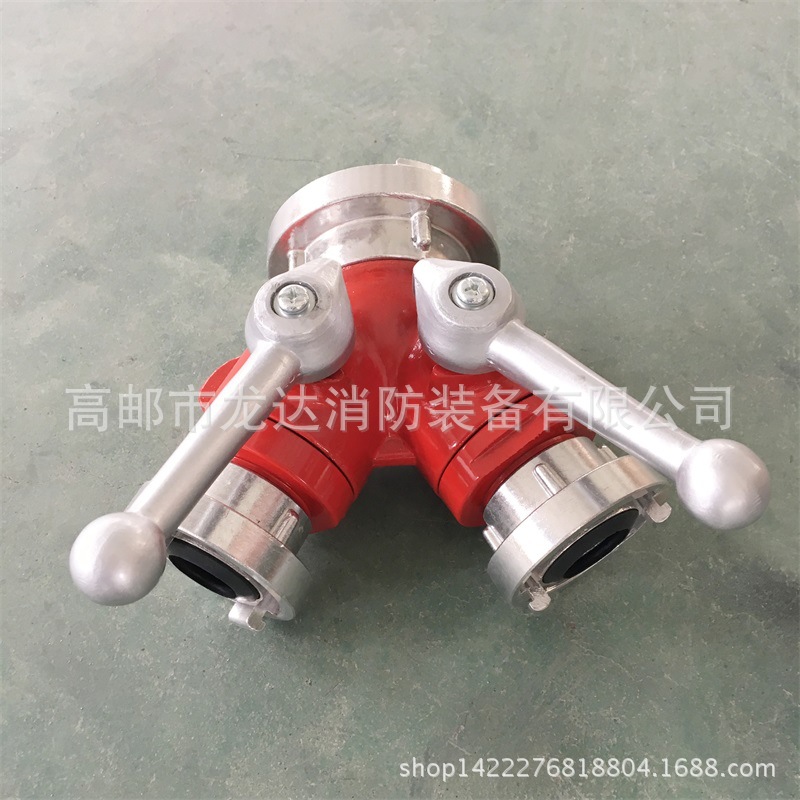 厂家直销美式二分水器 消防三通65转40 高压森林消防水带分水器
