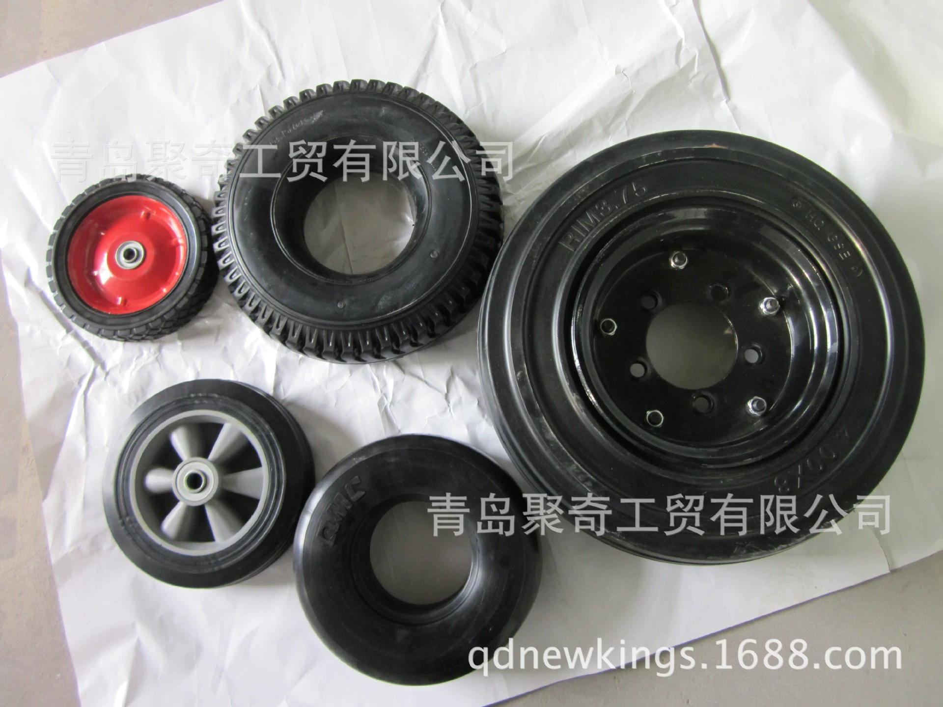 Rubber polyurethane cart, wheel, tires