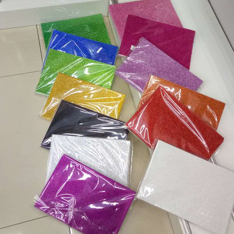 大量批发EVA泡棉 A4金葱粉海绵纸闪光粉一包十片 幼儿园手工DIY