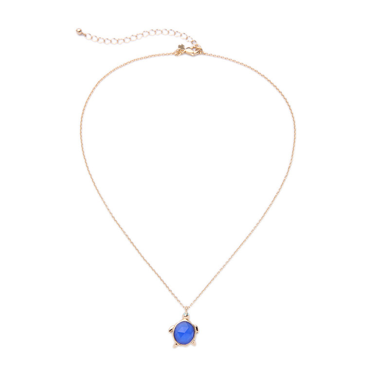 Temperament Blue Gem Necklace Small Exquisite Crystal Diamond Necklace Light Luxury Niche Simple Sweater Chain Wholesale display picture 3