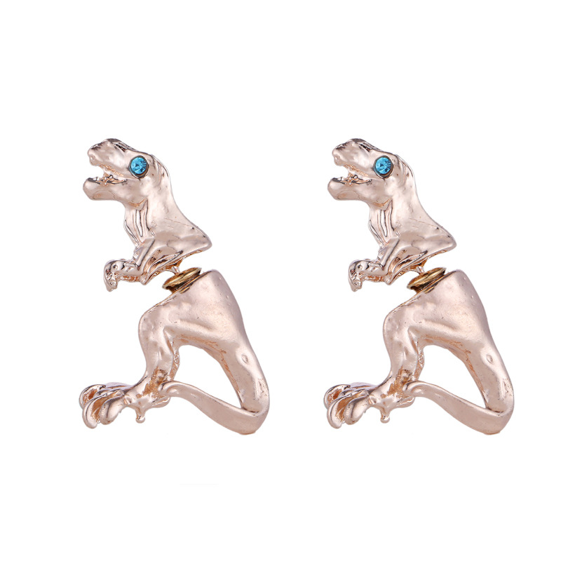 Harajuku 3D Dinosaur Alloy Piercing Ear Studs Combination Earrings Wholesale detail image 9