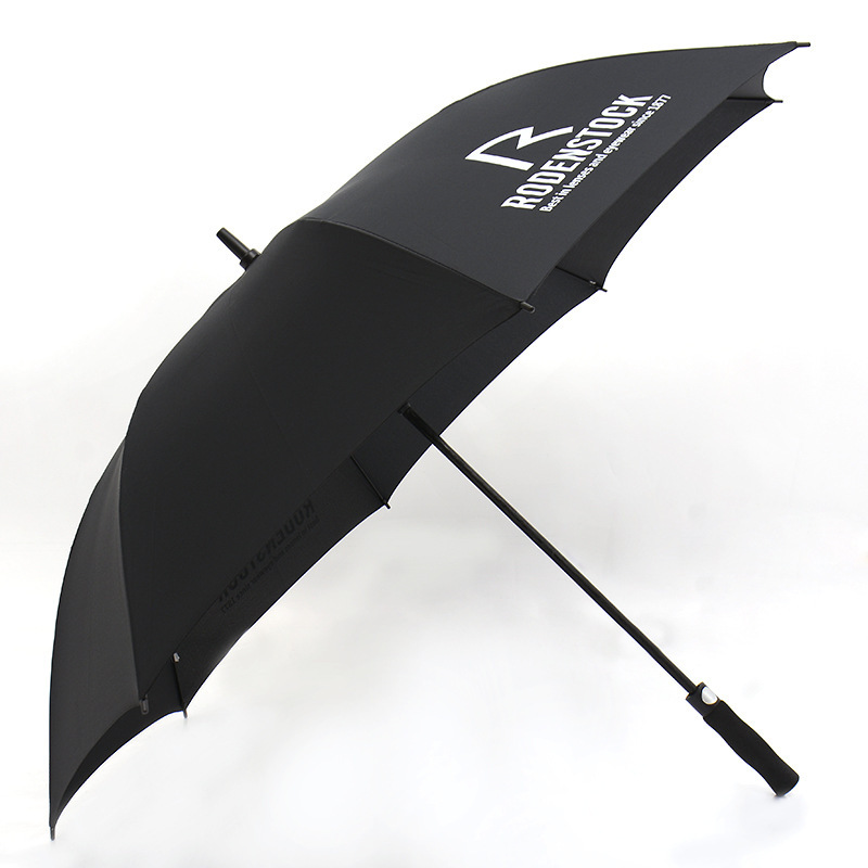 In stock 30-inch automatic golf umbrella fiber oversized long handle three-person business umbrella LOGO advertising umbrella