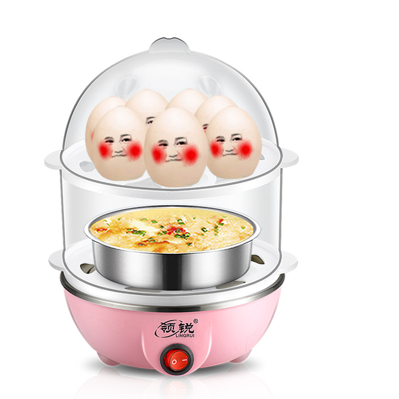 产地货源双层煮蛋器不锈钢蒸蛋器蒸玉米自动断电家用宝宝早餐神器|ru