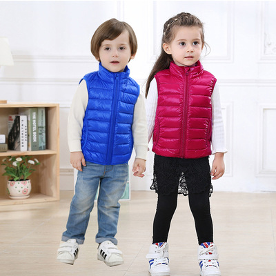 童装轻薄羽绒服立领马甲背心秋冬季新款儿童外套批发一件代发|ru