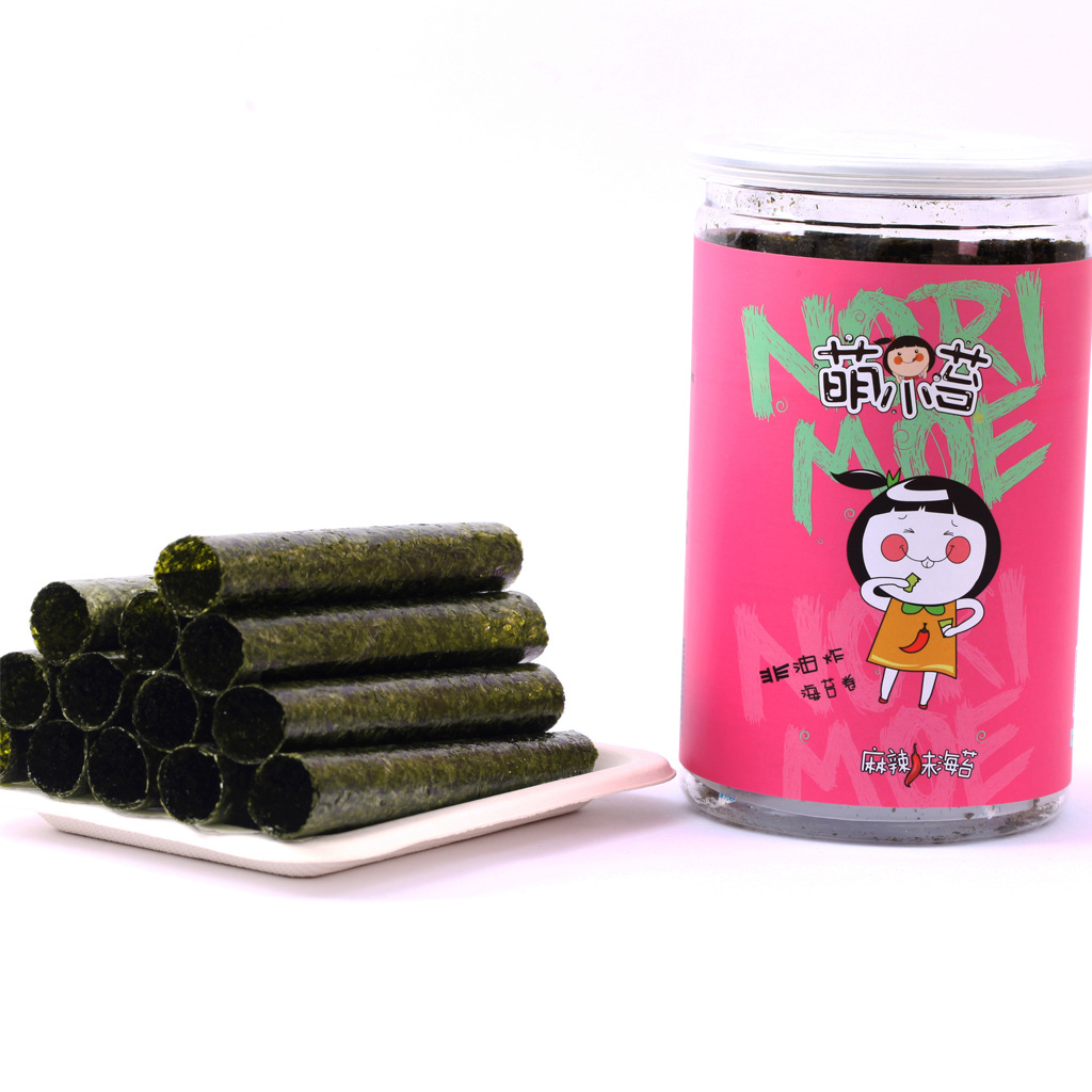 海苔批发 萌小苔海苔卷 烤海苔 初水海苔 零食批发 麻辣味19g