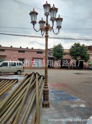 [翔威]翻沙铝浇铸铝狮子头3.5米5头庭院灯　景观灯　小区灯　|ms