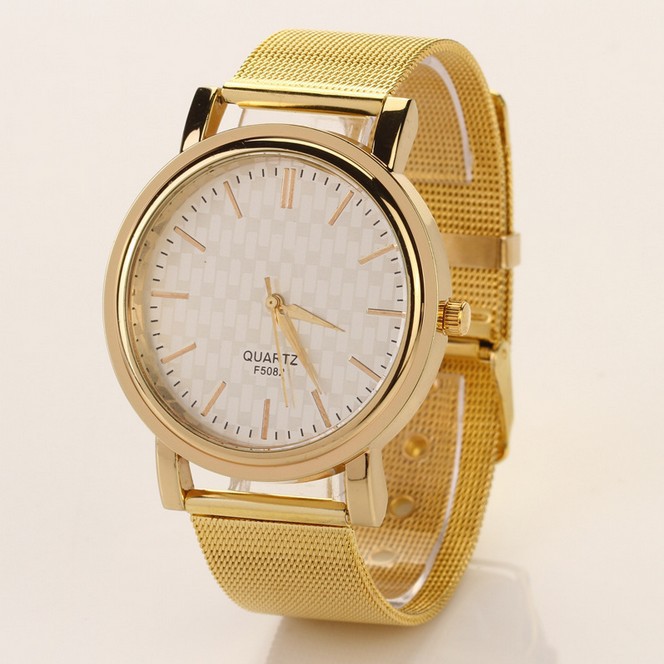 Gold Mesh Strap Watch 1