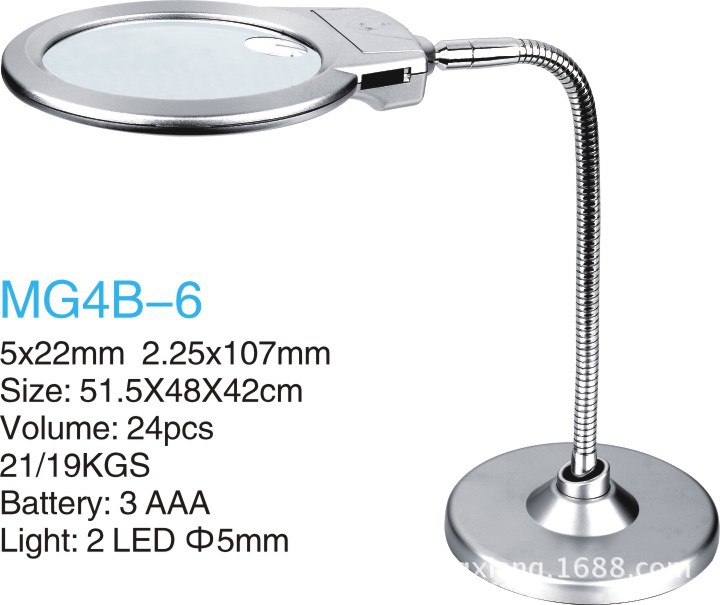 LED台式台4B-6阅读放大镜软管放大镜　2.5X107mm桌式放大镜　工作