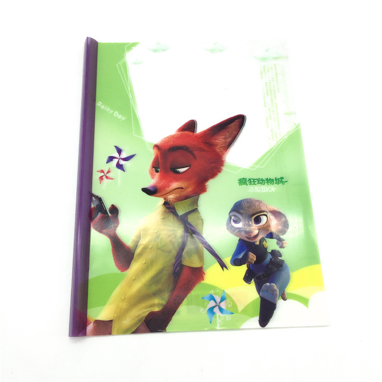 学生拉杆书皮 A416k22k卡通图案透明彩色加厚书皮带护杆书套批发