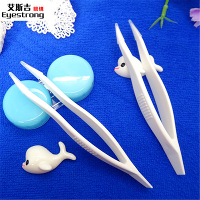 厂家直销 隐形眼镜专用夹子 加长塑料镊子 面膜夹子 零配件批发