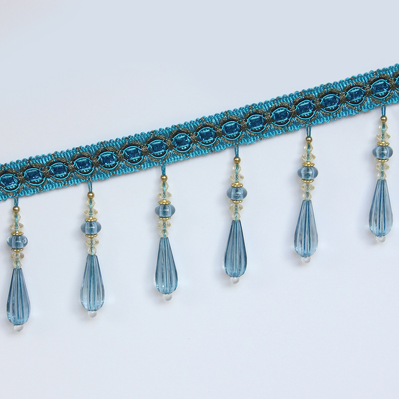 超大水晶珠子吊穗花边厂家直销产地直供家纺辅料批发专业生产新款