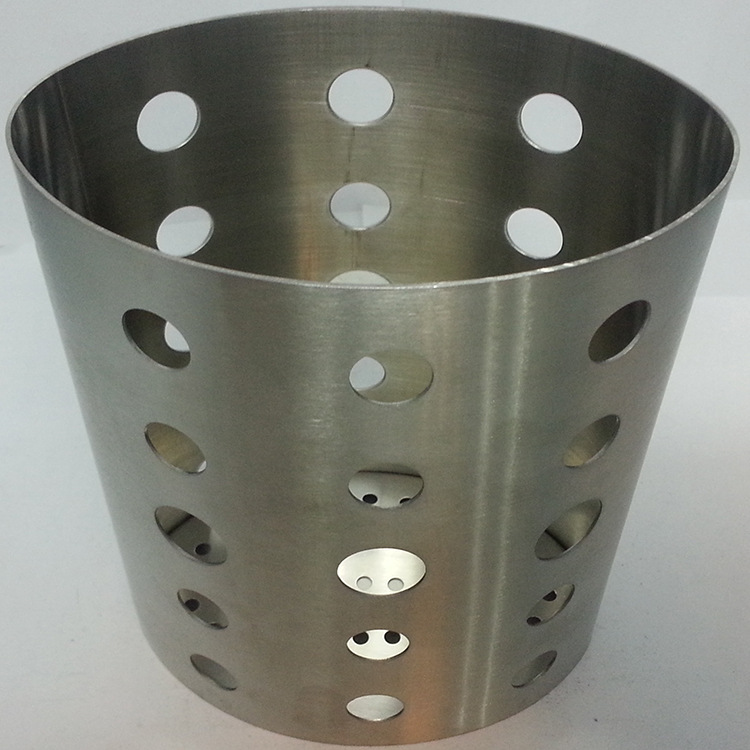 Factory direct sales of stainless steel chopstick buckets, household punched and brushed egg-shaped cookware buckets, and tableware buckets for fast food and snack shops detail image 8