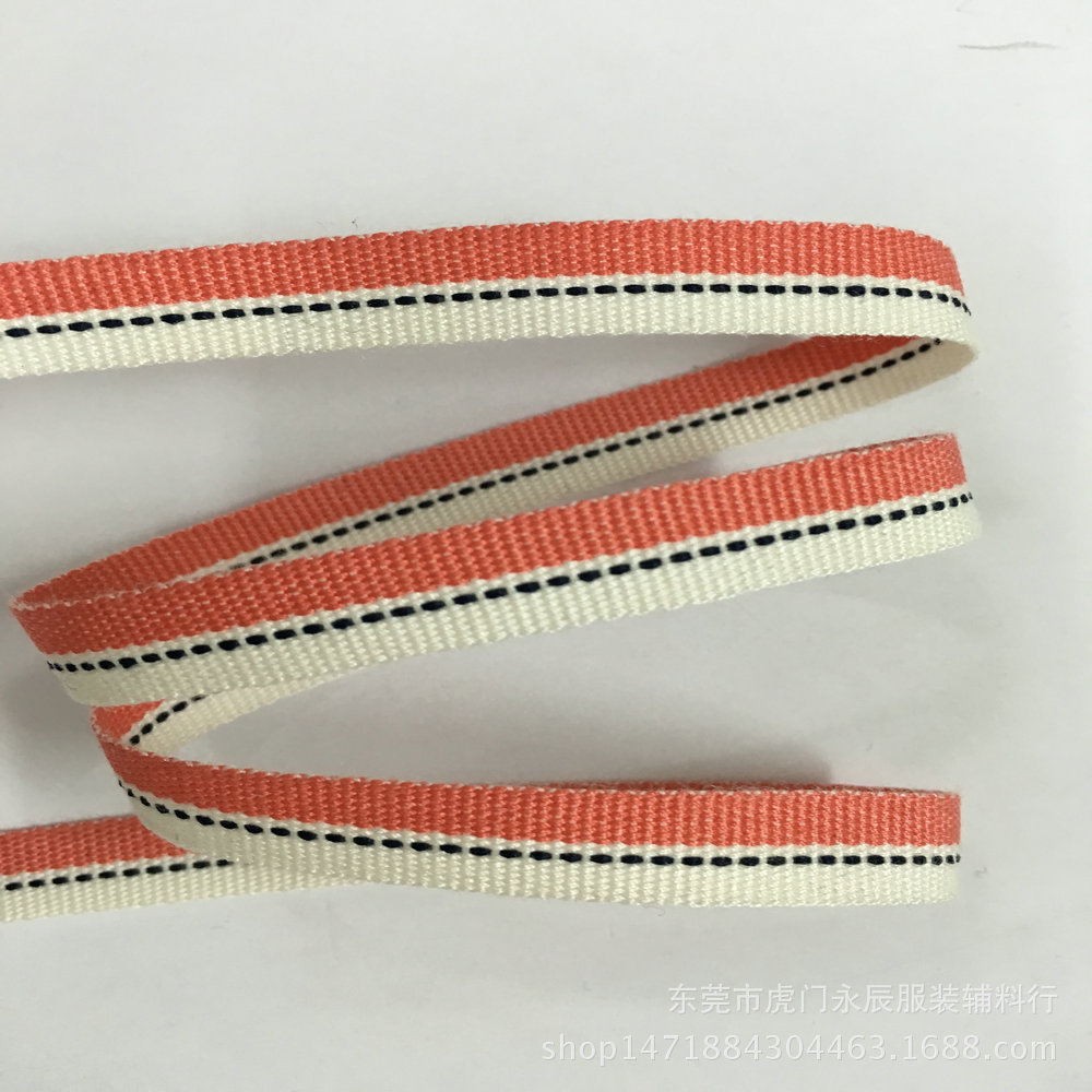 永辰厂家直销10MM涤纶跳点间色带 礼品饰品箱包带 服装服饰织带
