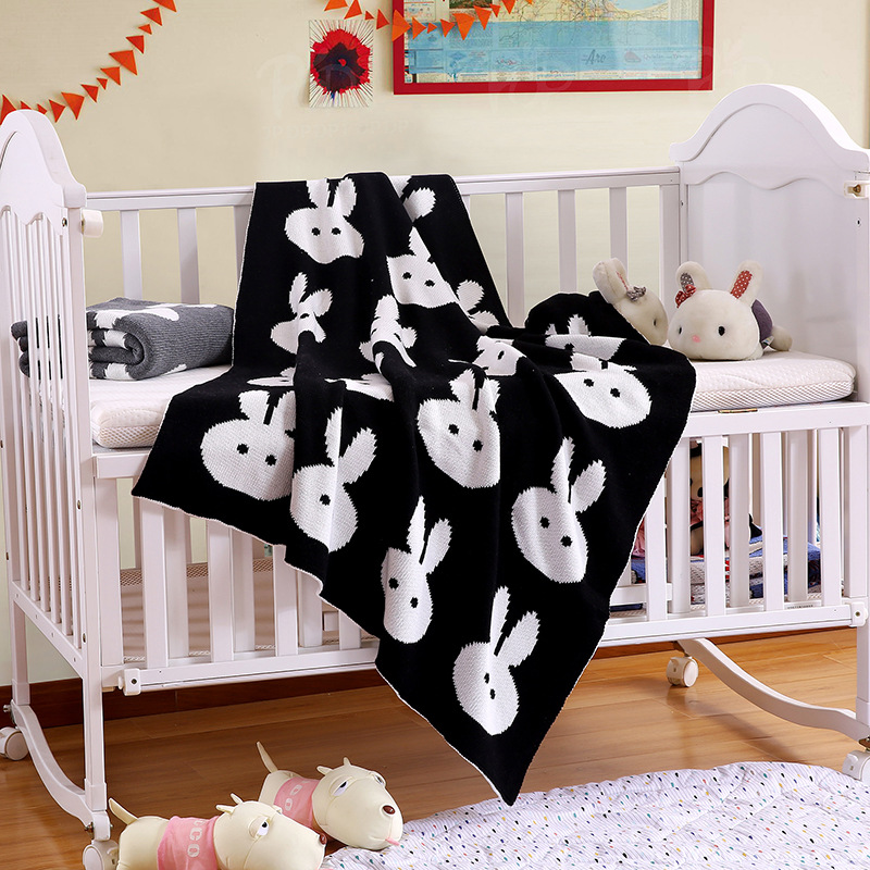 Explosive money rabbit children Knitted blanket Stroller Blanket Air blanket children Jacquard weave Knitted blanket
