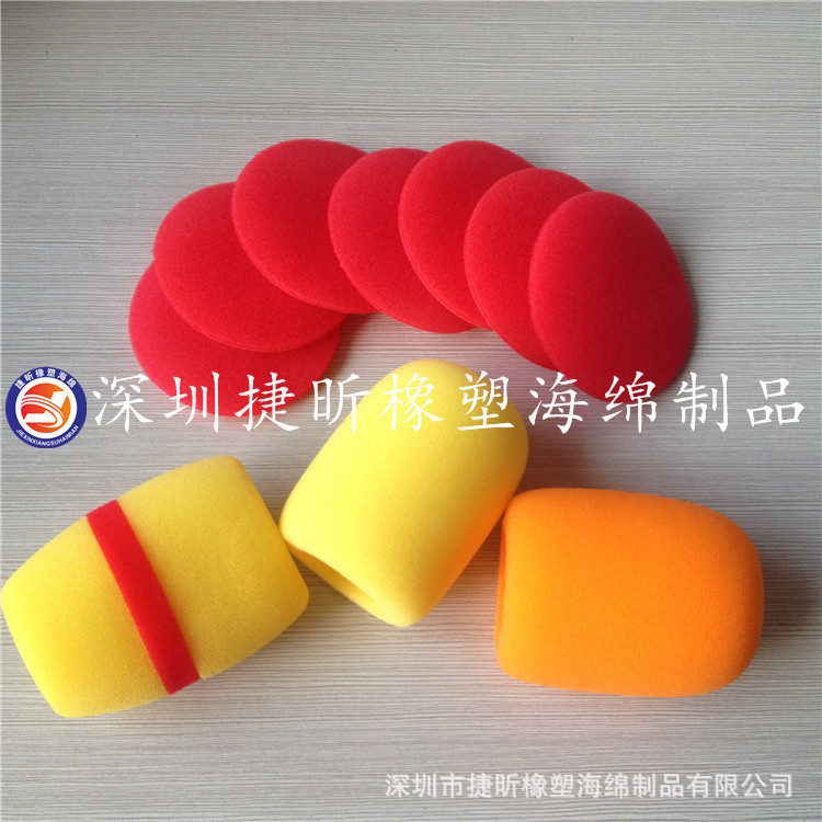 厂家供应 海绵话筒套批发 pu阻燃海绵 pu成型海绵定制 植绒记者棉